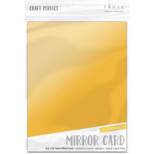 Craft Perfect Satin Mirror Card - 8.5x11 5/pkg Gold Pearl - Honey Bee Stamps