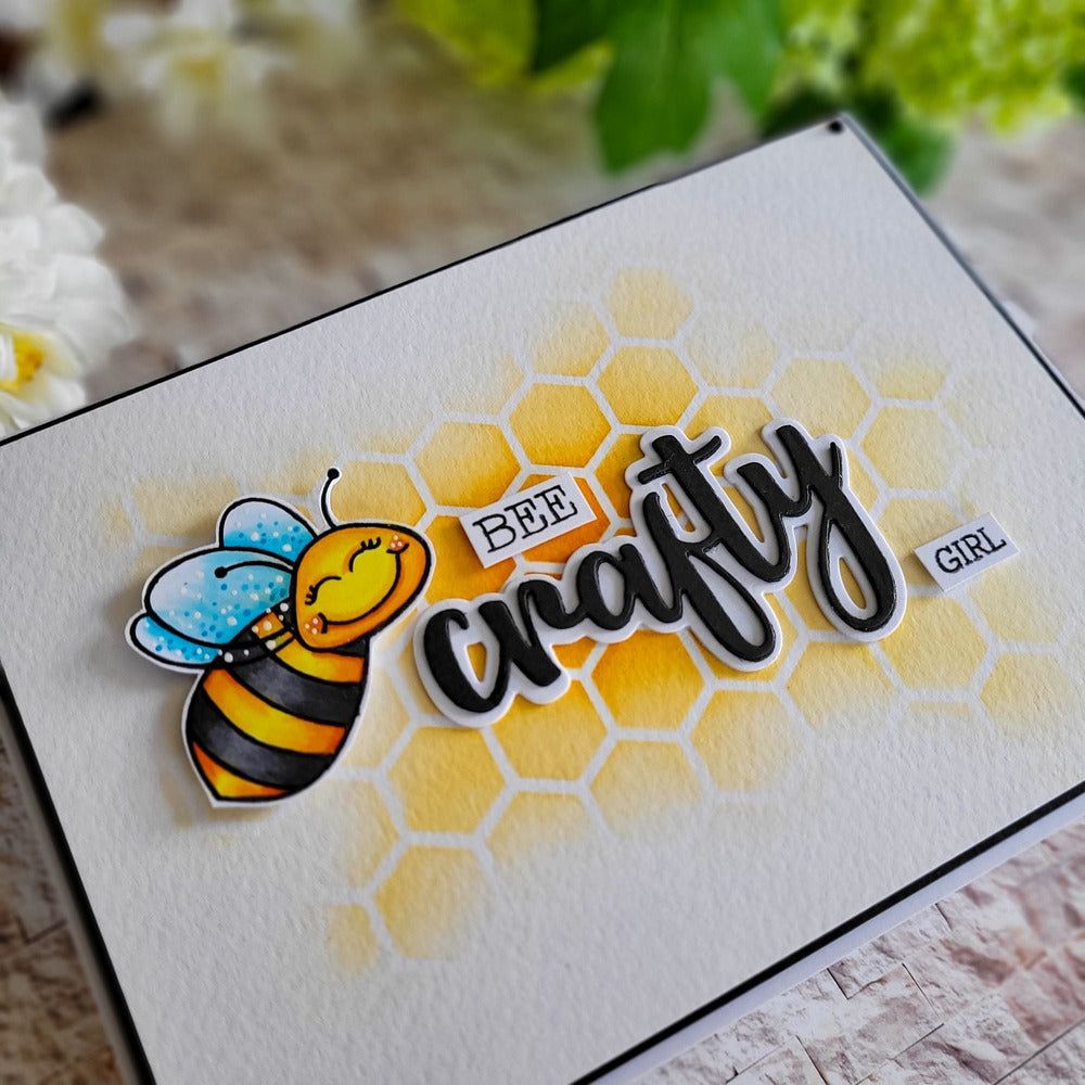 Crafty - 4x4 Photopolymer Stamp Set - Retiring - Honey Bee Stamps