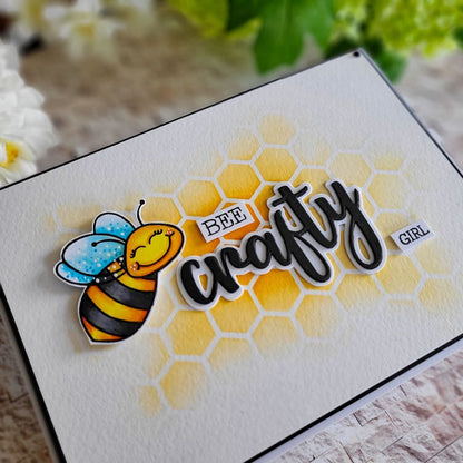Crafty - 4x4 Photopolymer Stamp Set - Retiring - Honey Bee Stamps