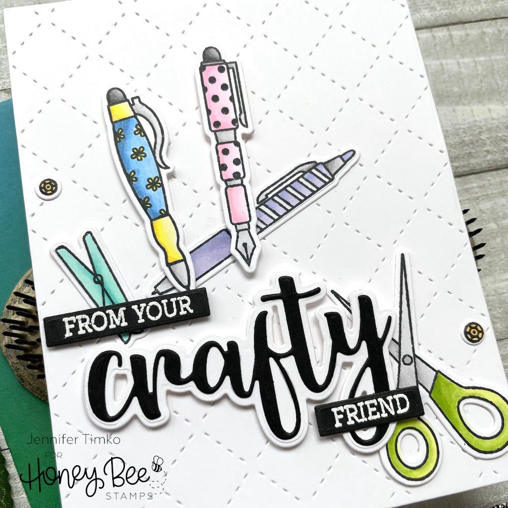 Crafty - 4x4 Photopolymer Stamp Set - Retiring - Honey Bee Stamps