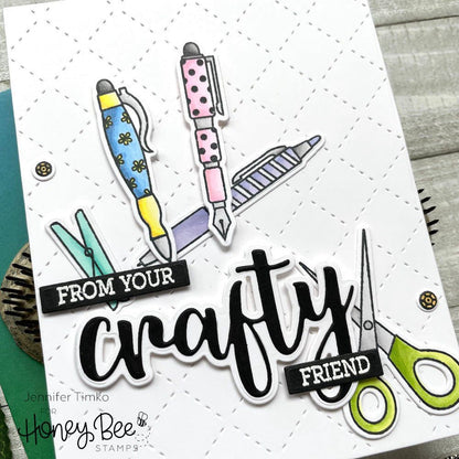 Crafty - 4x4 Photopolymer Stamp Set - Retiring - Honey Bee Stamps