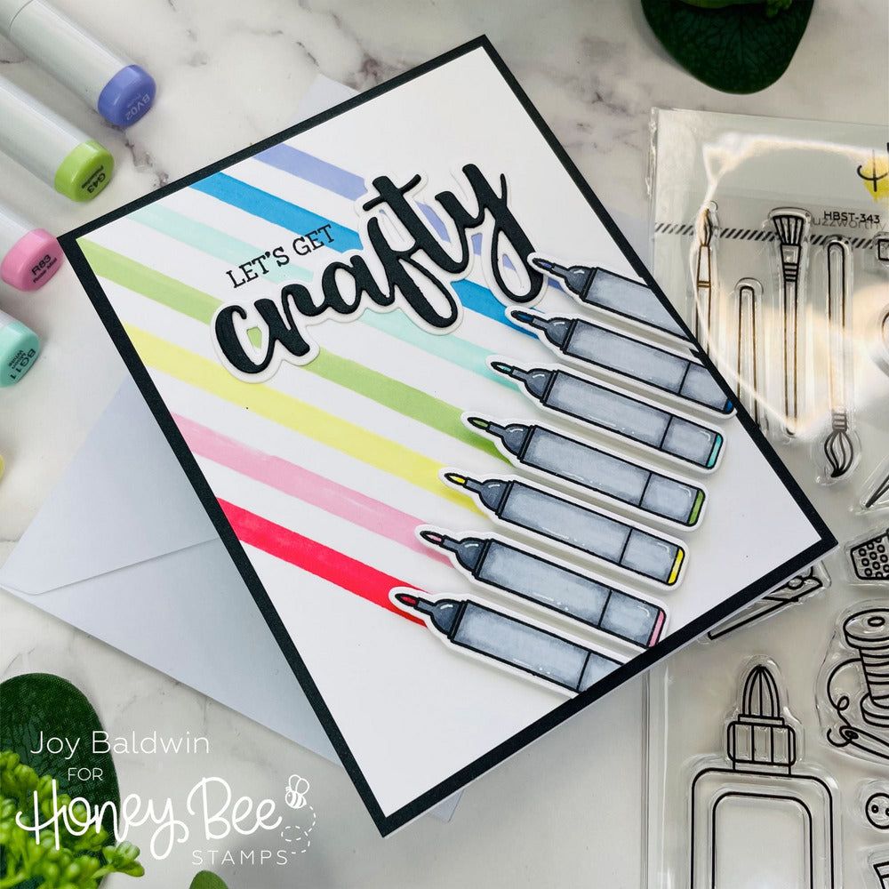 Crafty - 4x4 Photopolymer Stamp Set - Retiring - Honey Bee Stamps