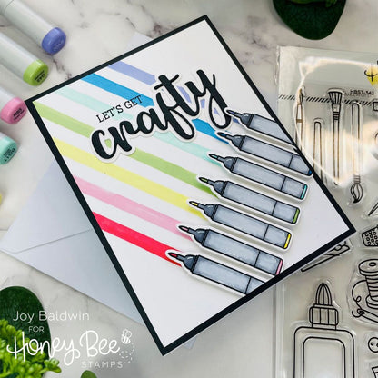 Crafty - 4x4 Photopolymer Stamp Set - Retiring - Honey Bee Stamps