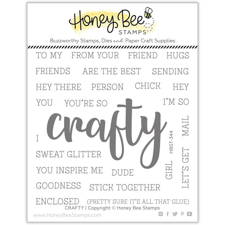 Crafty - 4x4 Photopolymer Stamp Set - Retiring - Honey Bee Stamps