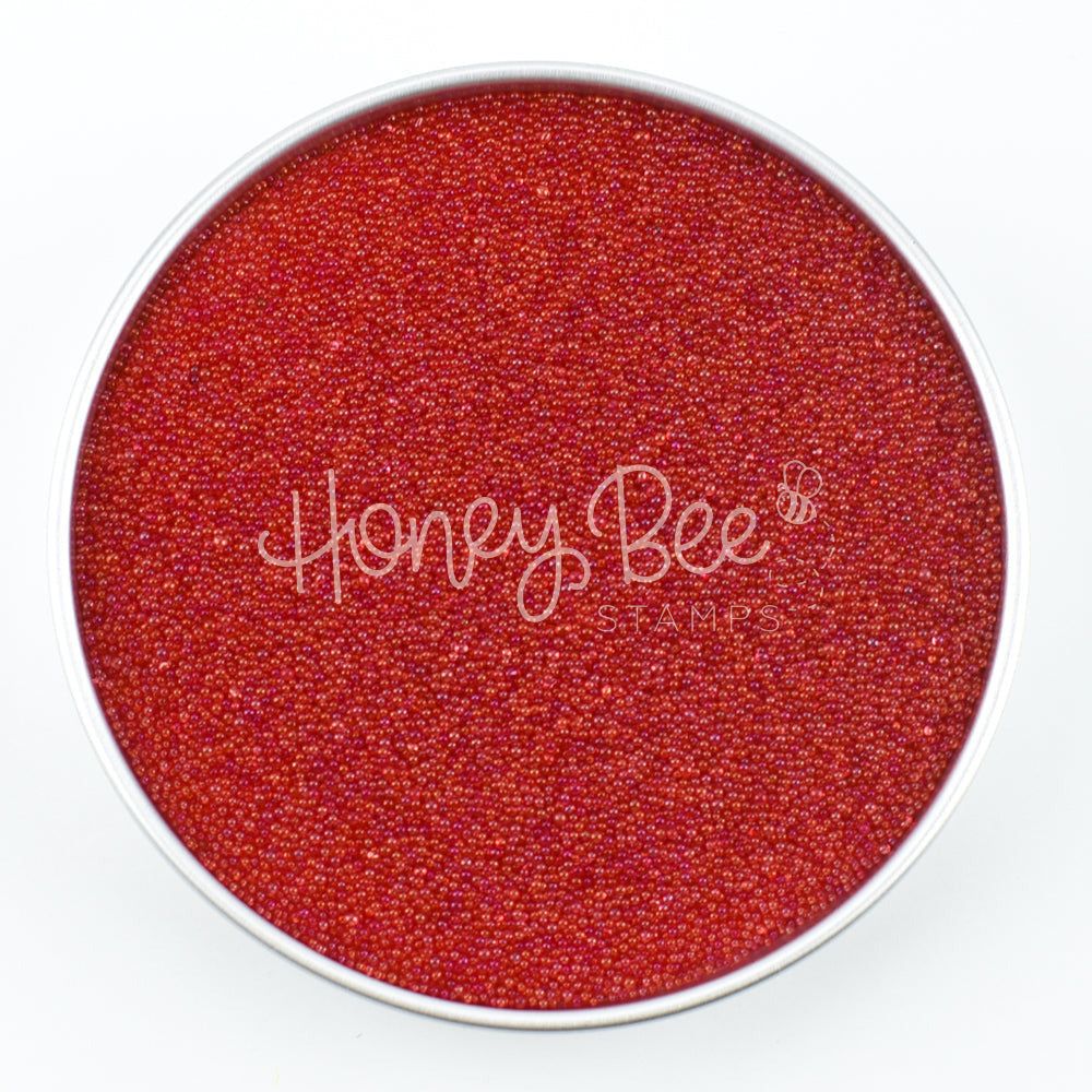 Cranberry - Red Tiny Bubbles No Hole Glass Beads - Honey Bee Stamps
