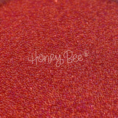 Cranberry - Red Tiny Bubbles No Hole Glass Beads - Honey Bee Stamps