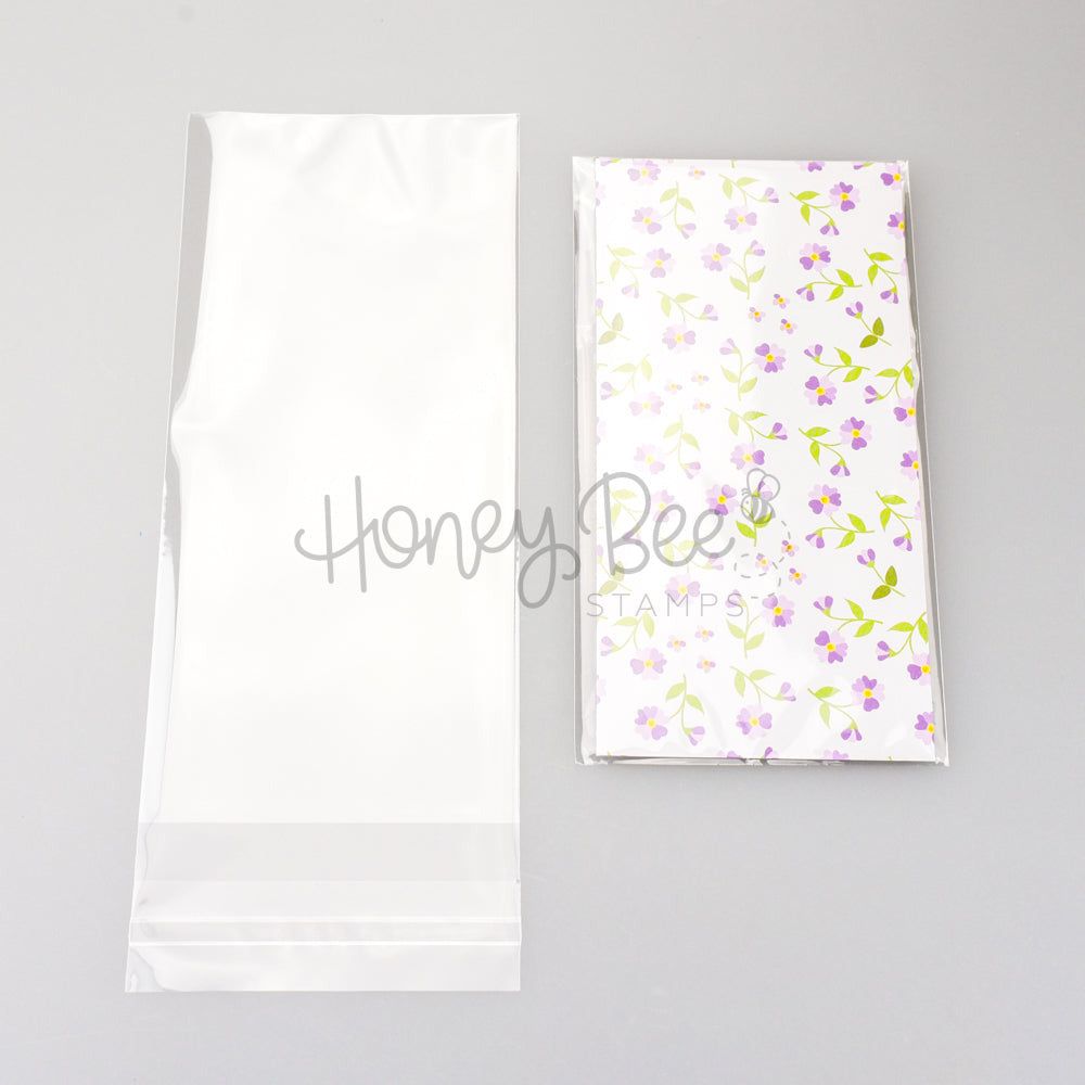 Crystal Clear Cello Bags 100 Pk - Mini Slimline 3 - 5/16" x 7 - 1/8" - Honey Bee Stamps