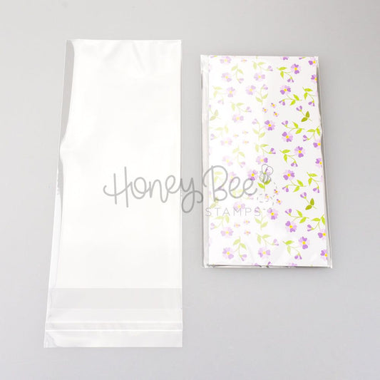 Crystal Clear Cello Bags 100 Pk - Mini Slimline 3 - 5/16" x 7 - 1/8" - Honey Bee Stamps