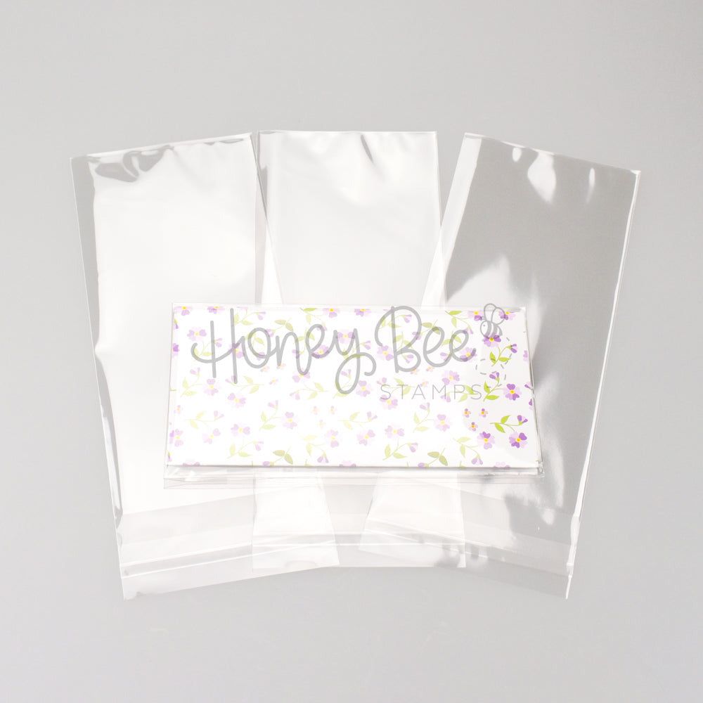 Crystal Clear Cello Bags 100 Pk - Mini Slimline 3 - 5/16" x 7 - 1/8" - Honey Bee Stamps