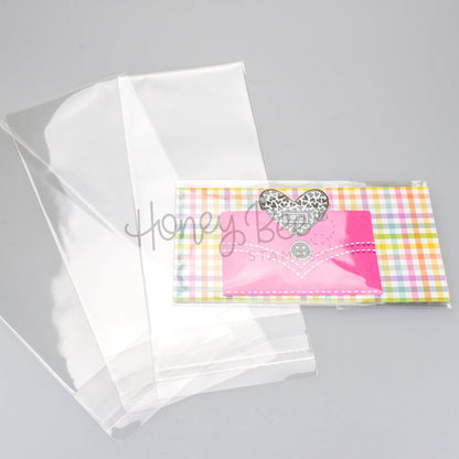 Crystal Clear Cello Bags 100 Pk - Mini Slimline 3 - 5/16" x 7 - 1/8" - Honey Bee Stamps