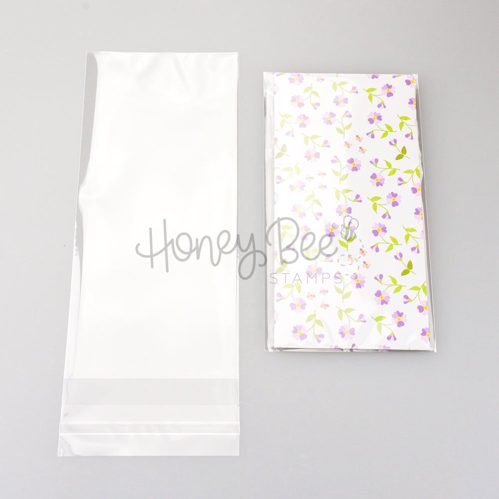 Crystal Clear Cello Bags 100 Pk - Mini Slimline 3-5/16" x 7-1/8" - Honey Bee Stamps