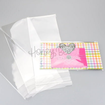 Crystal Clear Cello Bags 100 Pk - Mini Slimline 3-5/16" x 7-1/8" - Honey Bee Stamps