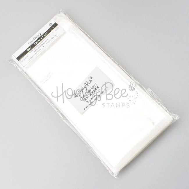 Crystal Clear Cello Bags 100 Pk - Mini Slimline 3-5/16" x 7-1/8" - Honey Bee Stamps