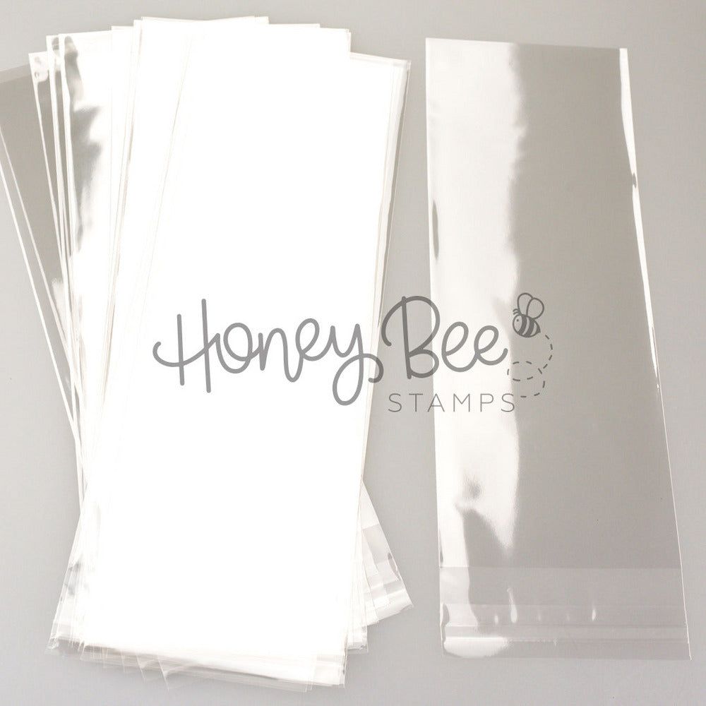 Crystal Clear Cello Bags 100 Pk - Slimline Clear Envelopes 4 - 5/16" x 9 - 9/16" - Honey Bee Stamps