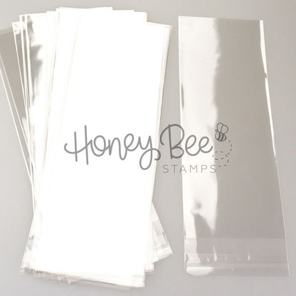 Crystal Clear Cello Bags 100 Pk - Slimline Clear Envelopes 4 - 5/16" x 9 - 9/16" - Honey Bee Stamps