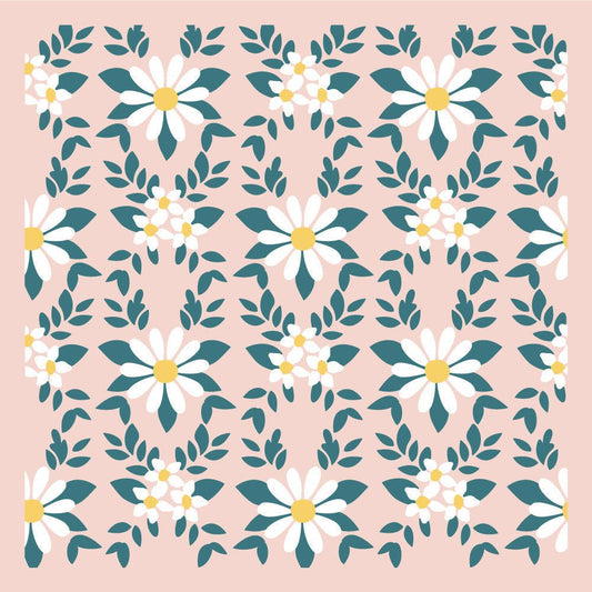 Daisy Lattice - Set Of 3 - 6"x6" Layering Background Stencils - Honey Bee Stamps