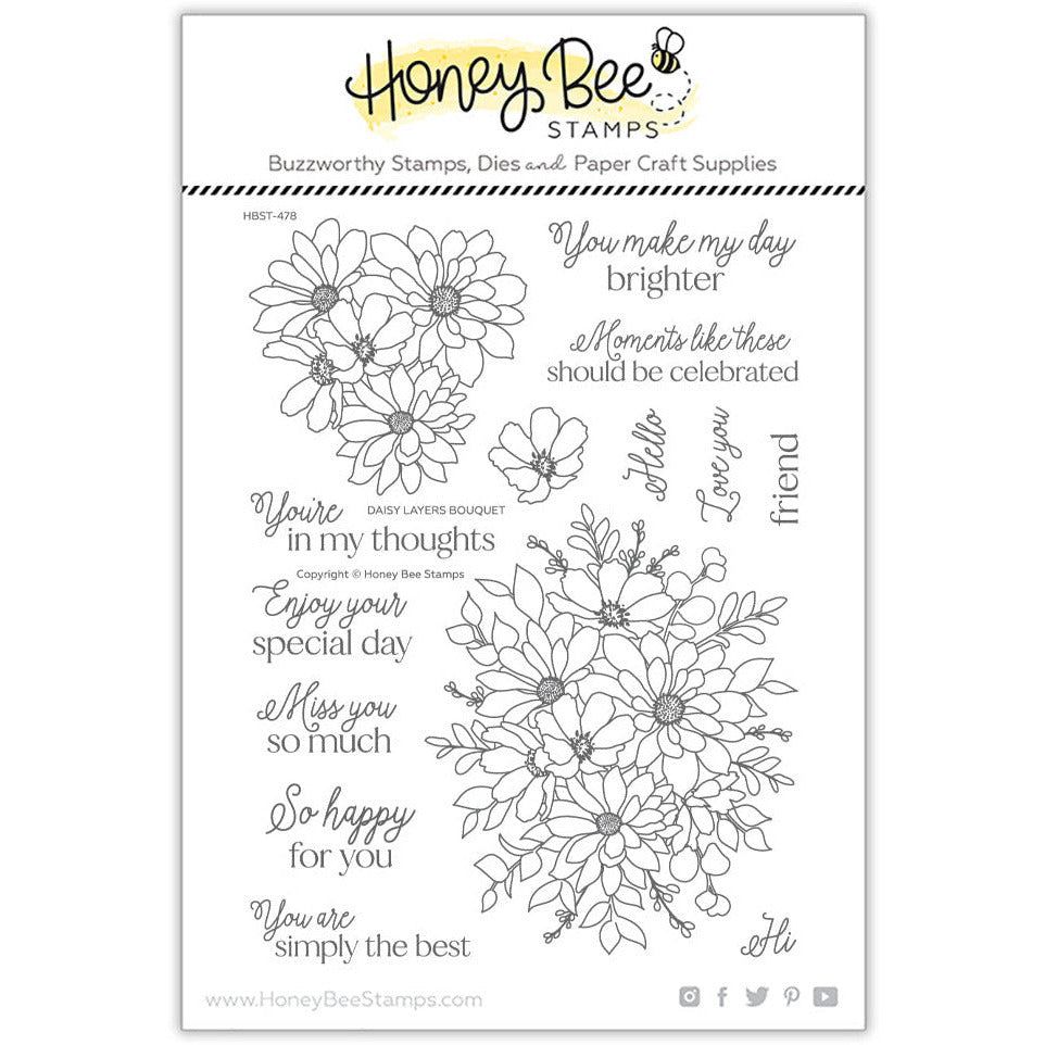 Daisy Layers Bouquet - 6x8 Photopolymer Stamp Set - Honey Bee Stamps