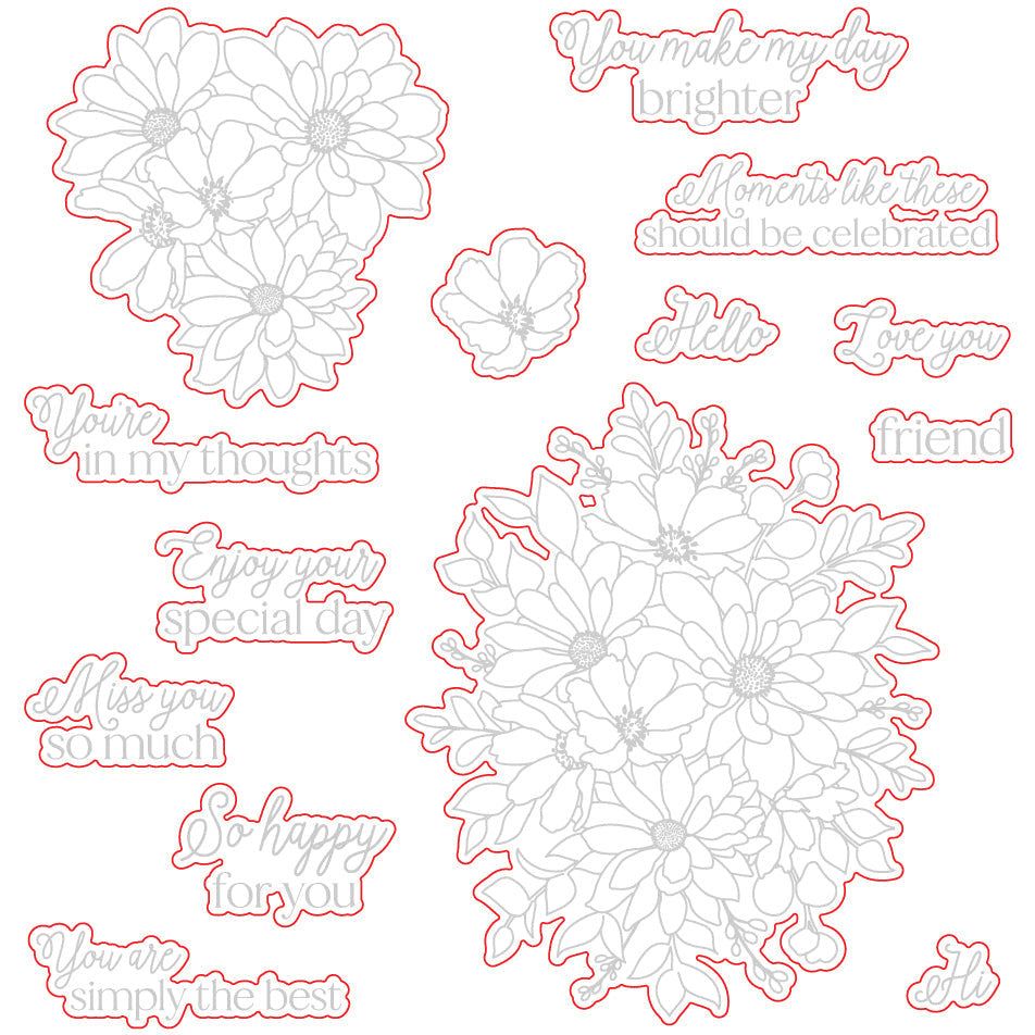 Daisy Layers Bouquet - Honey Cuts - Coordinating Dies - Honey Bee Stamps