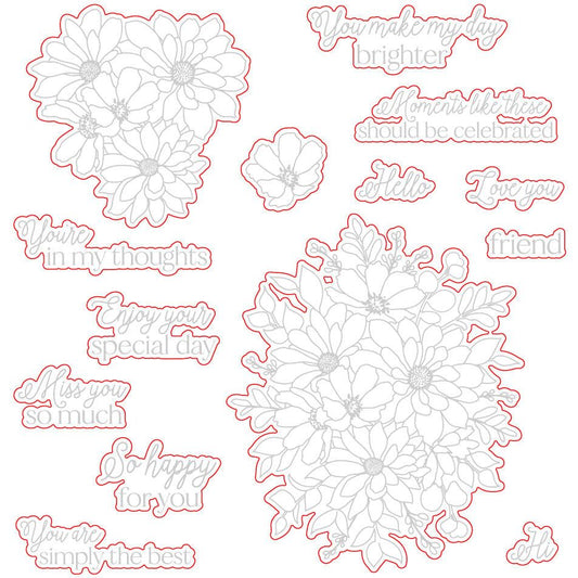 Daisy Layers Bouquet - Honey Cuts - Coordinating Dies - Honey Bee Stamps
