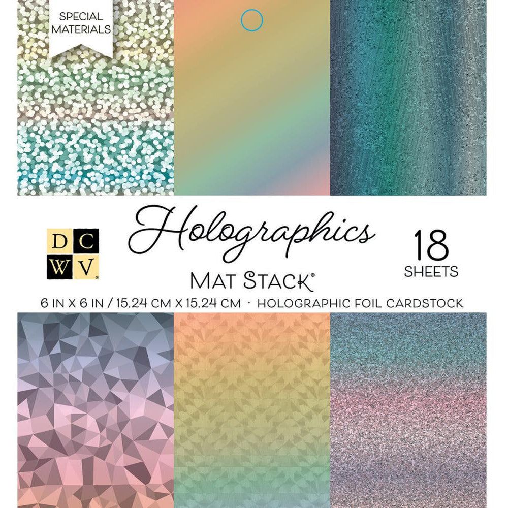 DCWV Single - Sided Cardstock Stack 6"X6" 18/Pkg - Holographics - Honey Bee Stamps