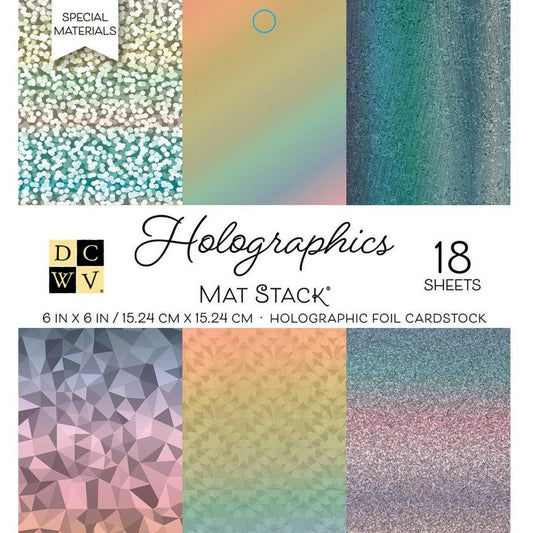 DCWV Single - Sided Cardstock Stack 6"X6" 18/Pkg - Holographics - Honey Bee Stamps