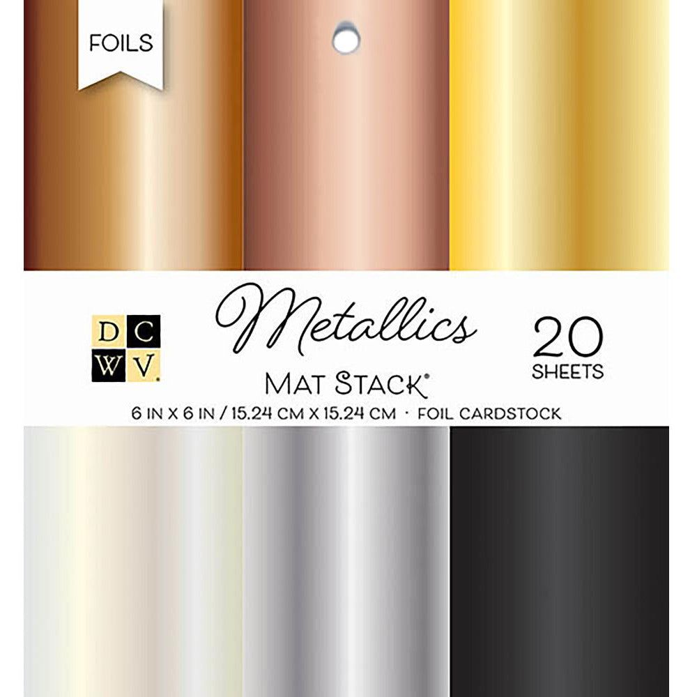 DCWV Single - Sided Cardstock Stack 6"X6" 20/pkg - Metallics - Honey Bee Stamps