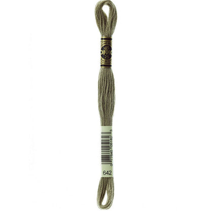 DMC Embroidery Floss, 6 - Strand - Beige Gray Dark 642 - Honey Bee Stamps