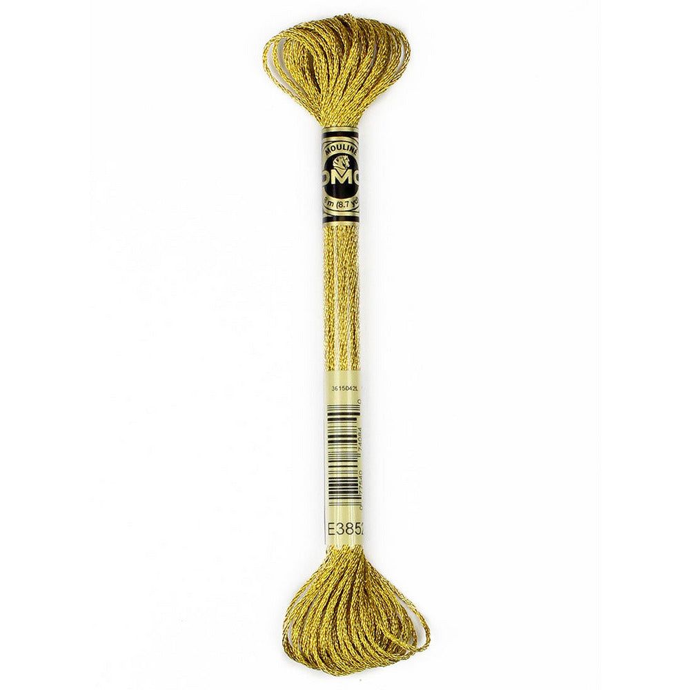 DMC Light Effects Embroidery Floss, 6 - Strand Special Thread - Dark Gold E3852 - Honey Bee Stamps