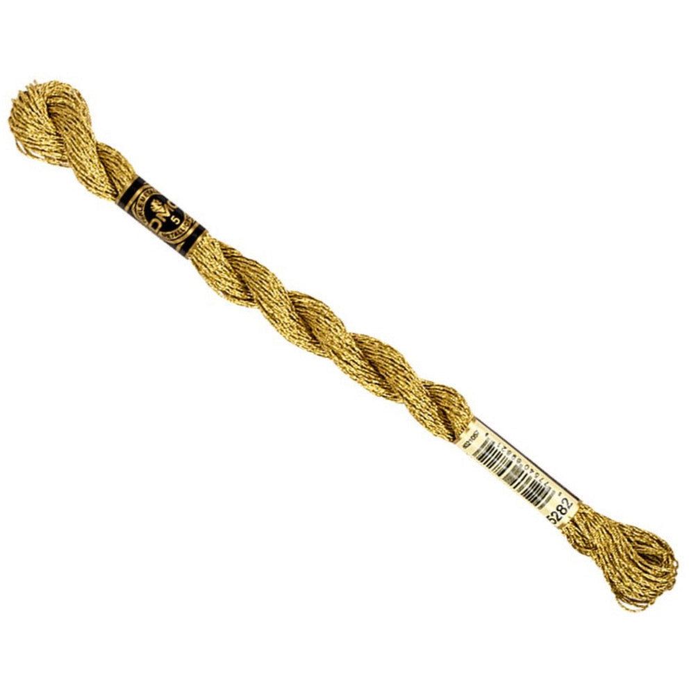 DMC Metallic Pearl Cotton Skein Size 5 27.3yd - Gold - Honey Bee Stamps