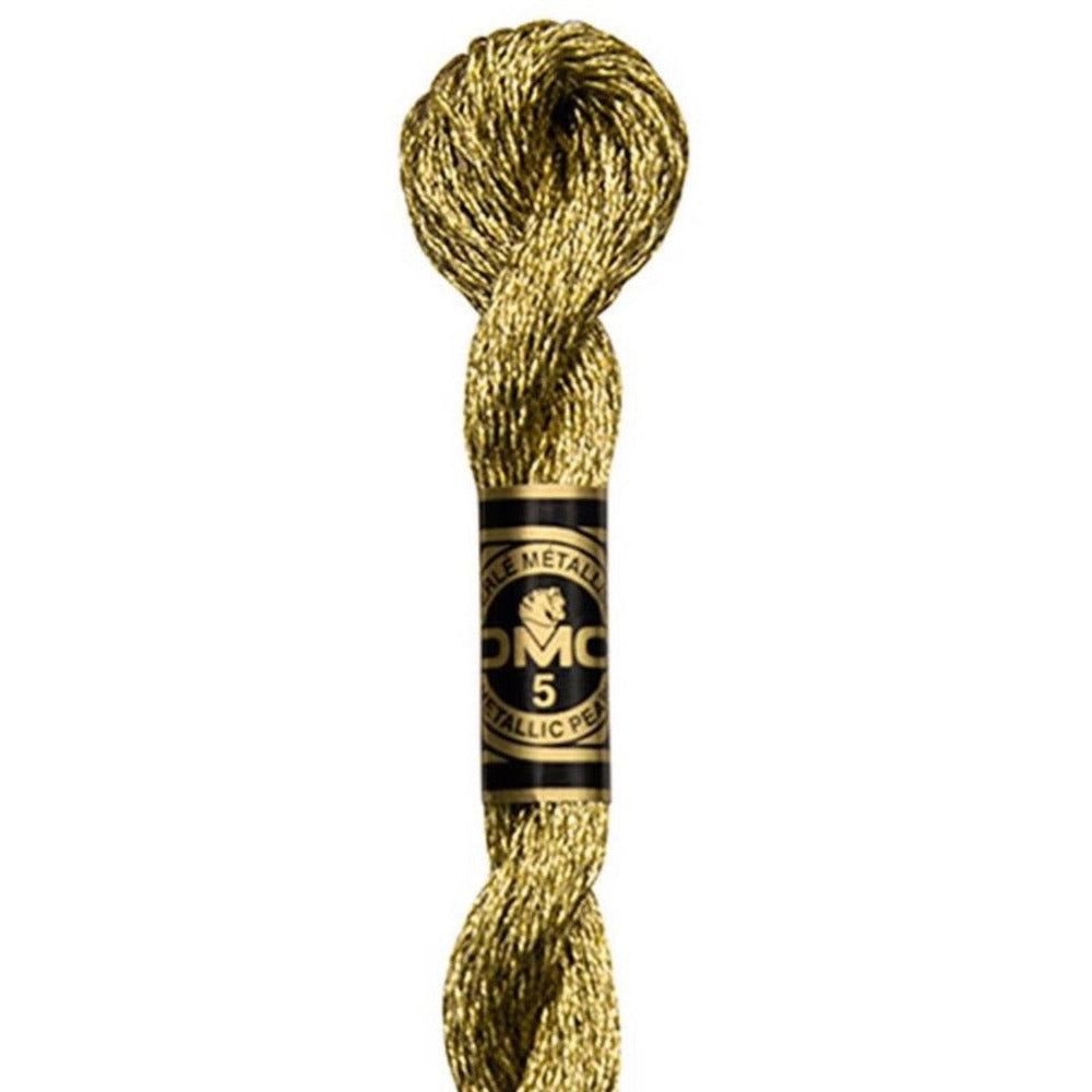 DMC Metallic Pearl Cotton Skein Size 5 27.3yd - Gold - Honey Bee Stamps