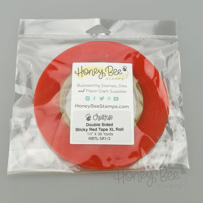 Double Sided Super Sticky Red Tape XL Roll - 1/2" x 36 yds - Clearance - Honey Bee Stamps