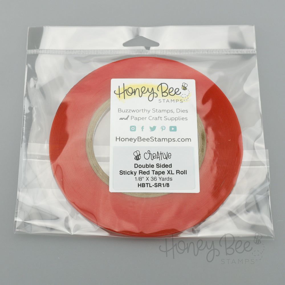 Double Sided Super Sticky Red Tape XL Roll - 1/8" x 36 yds - Honey Bee Stamps