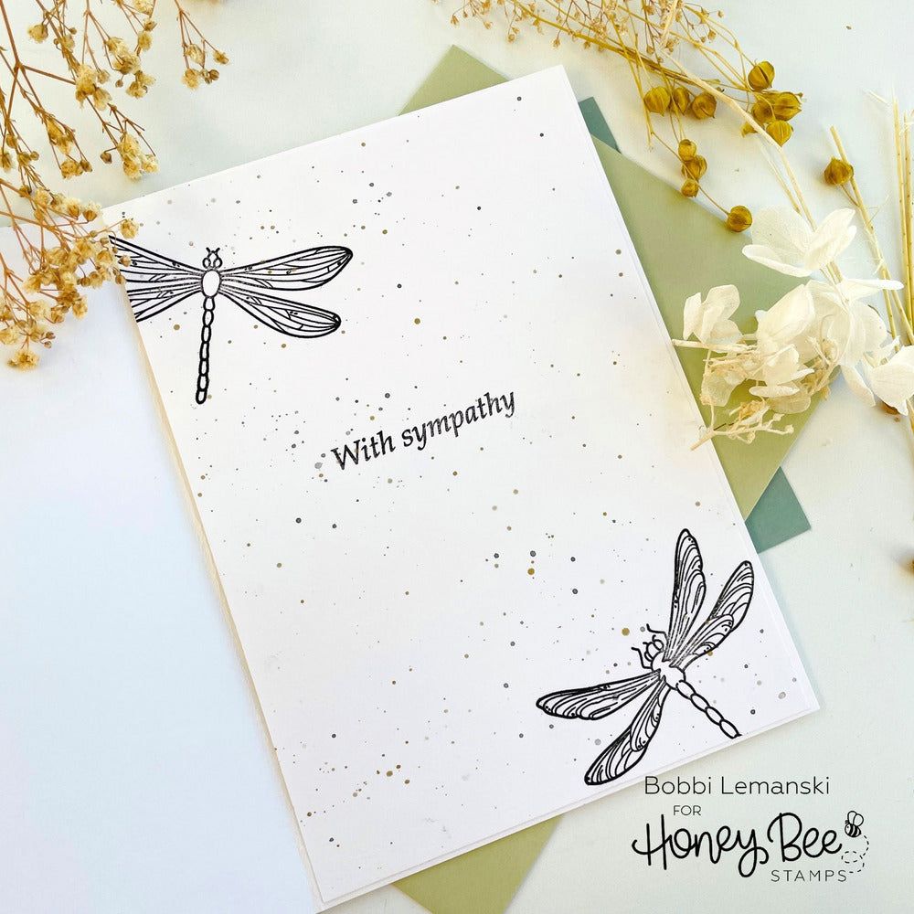 Dragonfly - 4x6 Photopolymer Stamp Set - Honey Bee Stamps