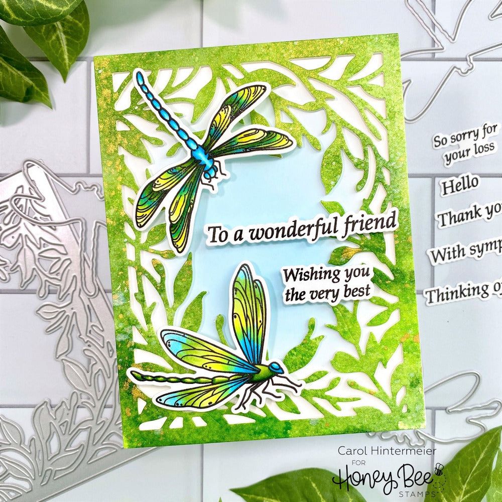 Dragonfly - 4x6 Photopolymer Stamp Set - Honey Bee Stamps