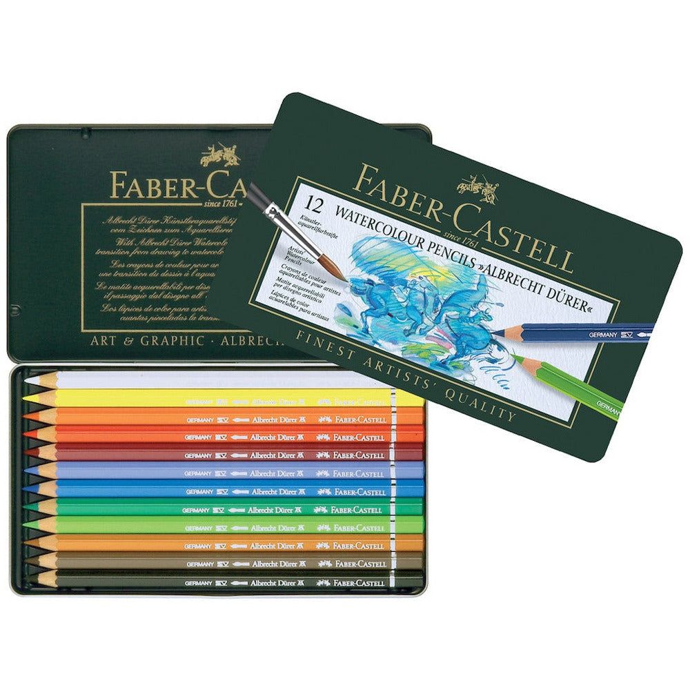 Faber - Castell Watercolor Colored Pencil Set - Metal Tin 12pc - Honey Bee Stamps