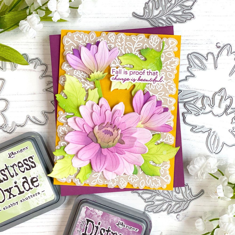 Fall Foliage Frame - 6x8 Photopolymer Stamp Set - Honey Bee Stamps