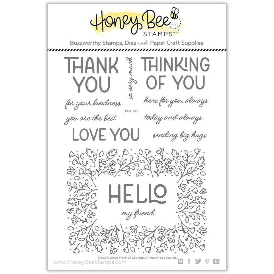 Fall Foliage Frame - 6x8 Photopolymer Stamp Set - Honey Bee Stamps