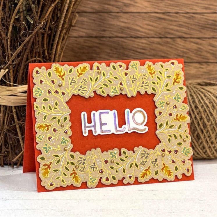 Fall Foliage Frame - 6x8 Photopolymer Stamp Set - Honey Bee Stamps