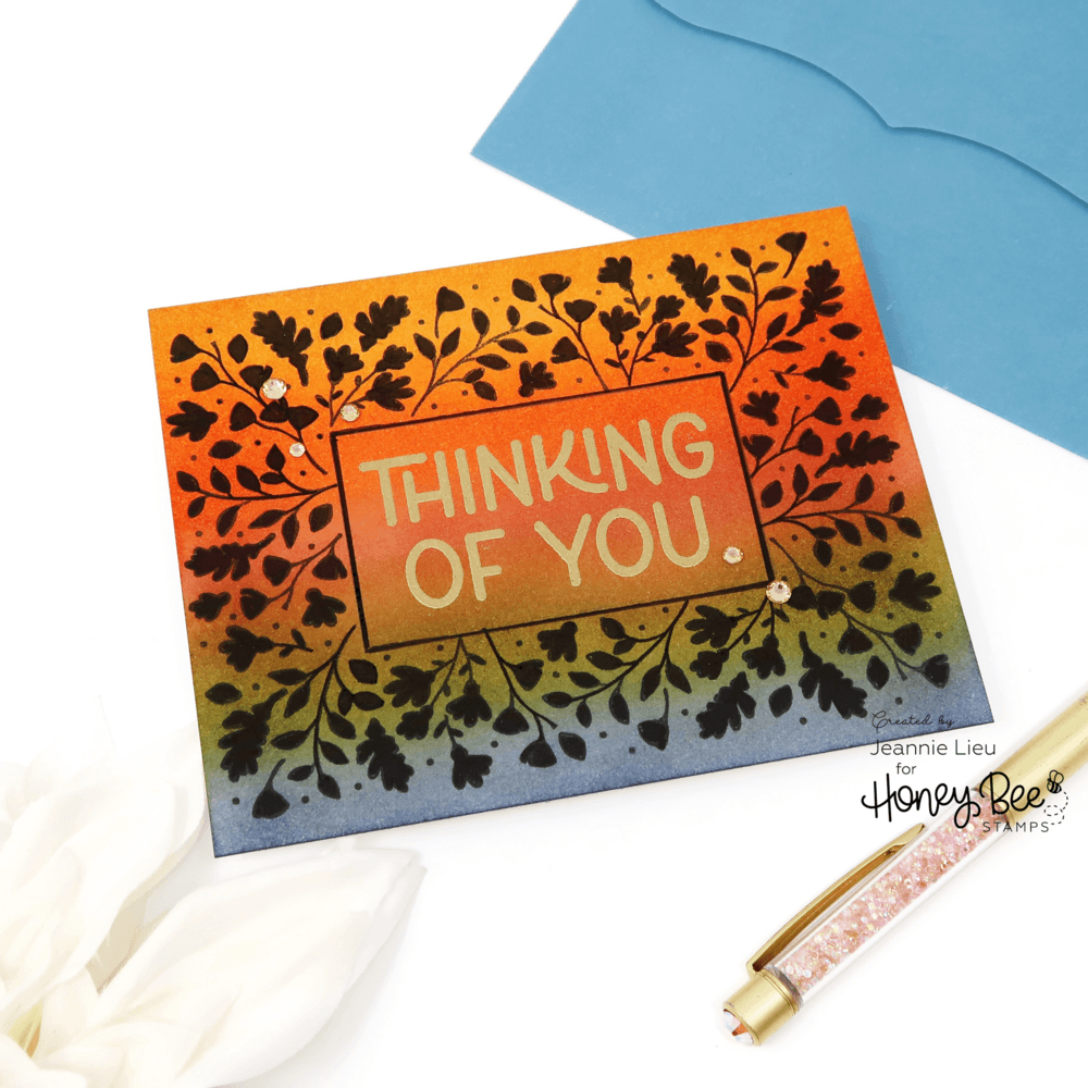 Fall Foliage Frame - 6x8 Photopolymer Stamp Set - Honey Bee Stamps