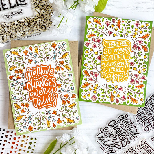 Fall Foliage Frame - Set of 4 - 6"x6" Coordinating Stencils - Honey Bee Stamps