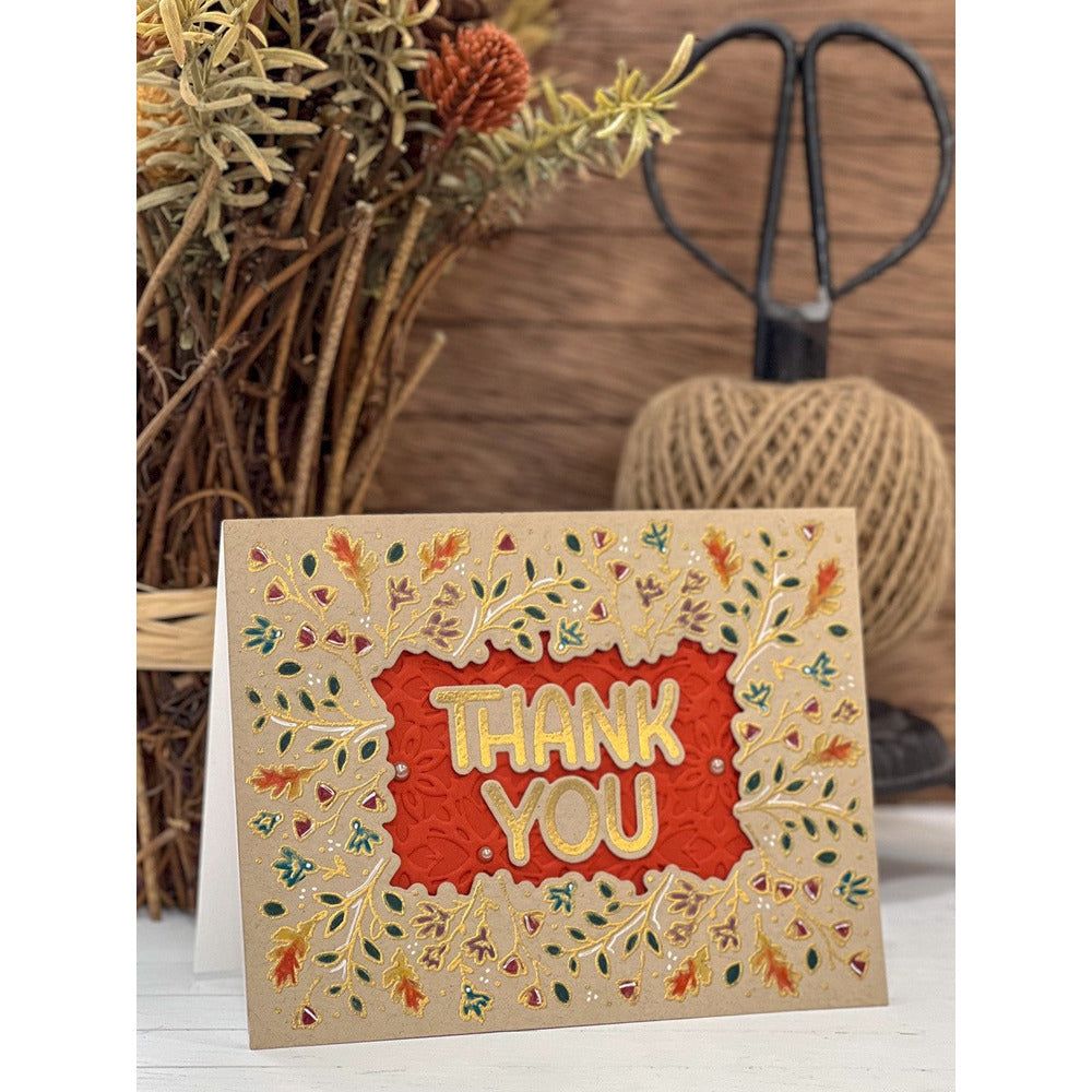Fall Foliage Hot Sentiments - Hot Foil and Letter Press Plate - Retiring - Honey Bee Stamps