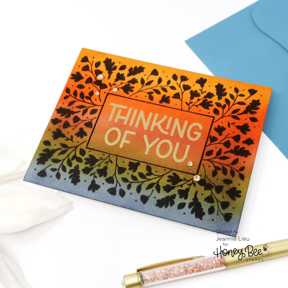 Fall Foliage Sentiments Hot Foil Plate - Honey Cuts - Honey Bee Stamps