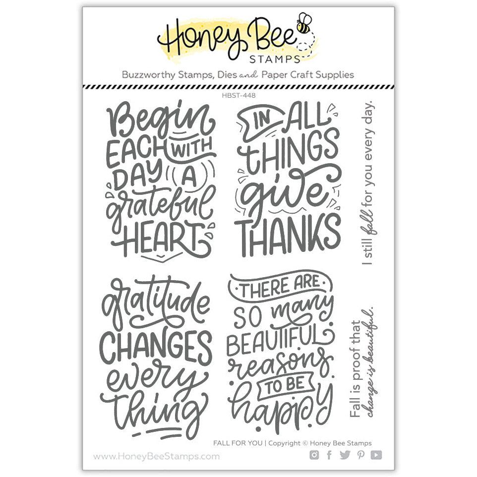 Fall For You - 5x6 Photopolymer Stamp Set - Honey Bee Stamps