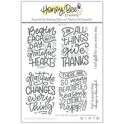 Fall For You - 5x6 Photopolymer Stamp Set - Honey Bee Stamps