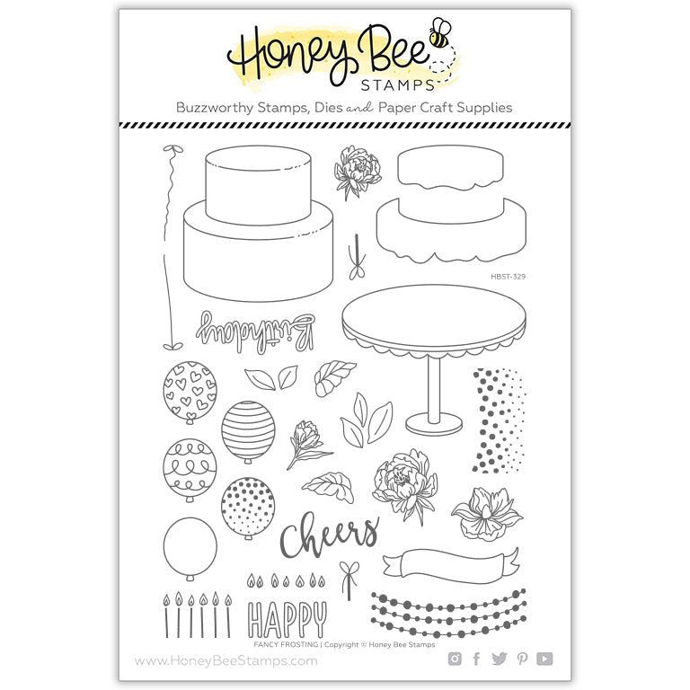 Fancy Frosting - 6x8 Photopolymer Stamp Set - Retiring - Honey Bee Stamps