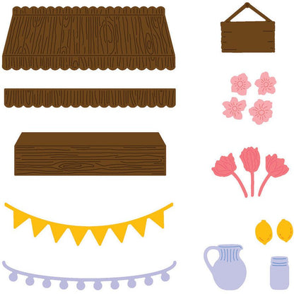 Farm Fresh Market Cart Add - On - Honey Cuts - Stand - Alone Dies - Honey Bee Stamps