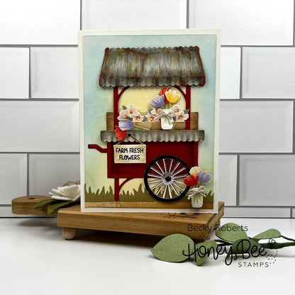Farm Fresh Market Cart Add - On - Honey Cuts - Stand - Alone Dies - Honey Bee Stamps