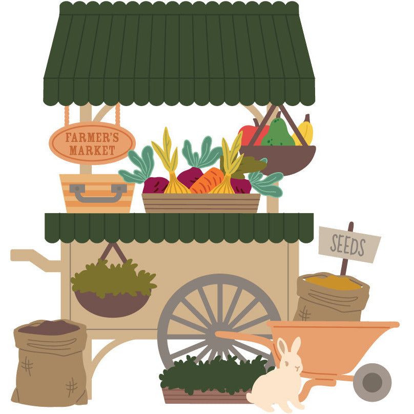 Farmers Market Cart Add - On - Honey Cuts - Stand - Alone Dies - Honey Bee Stamps
