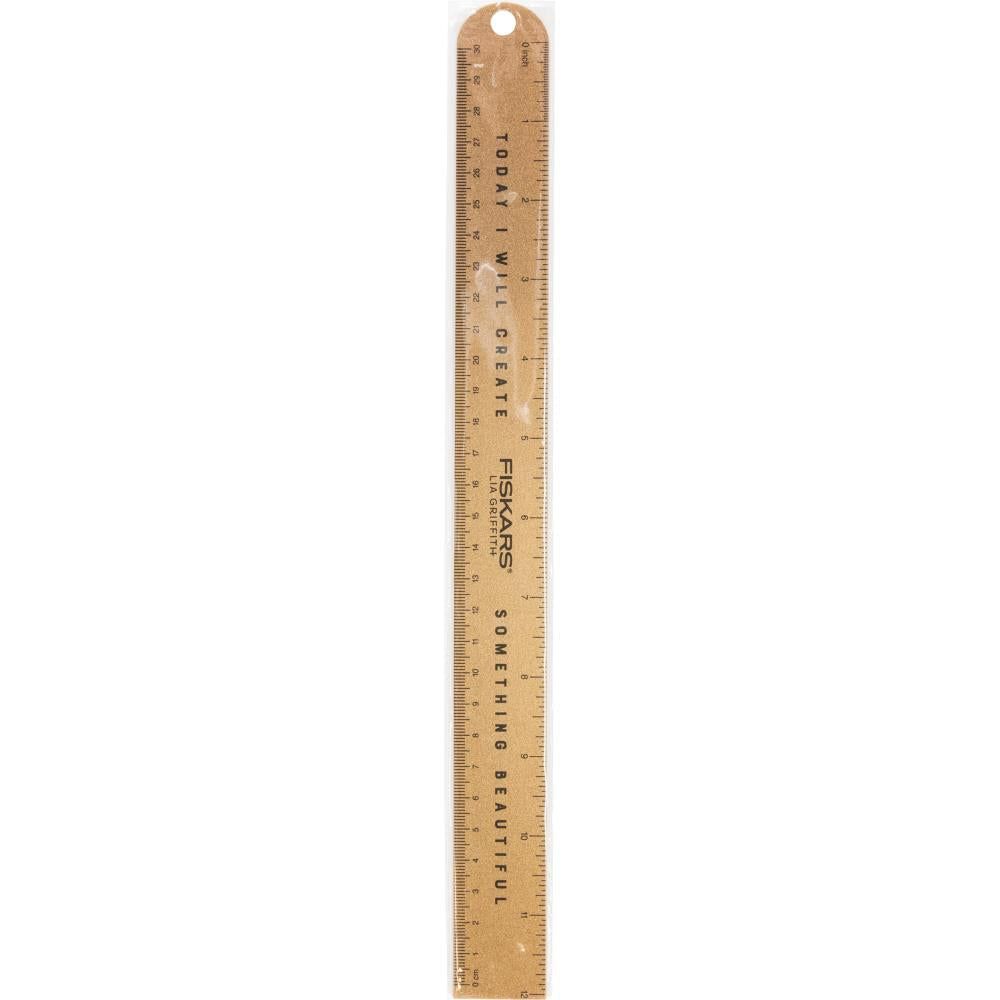 Fiskars Lia Griffith Studio Ruler 12" - Rose Gold - Honey Bee Stamps