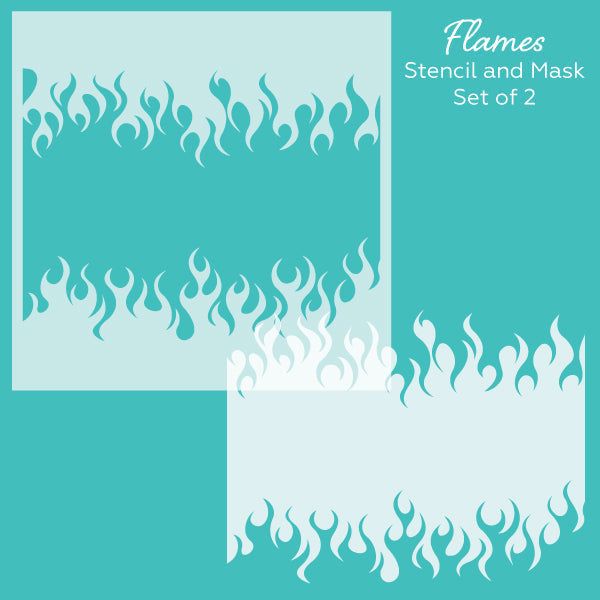 Flames - Set of 1 Stencil and 1 Mask - Honey Bee Stamps
